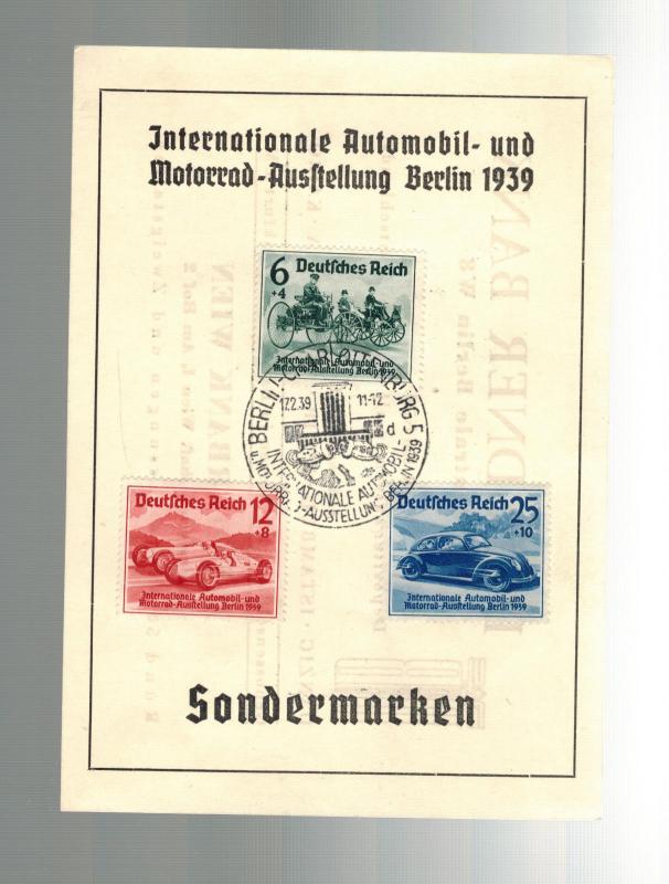 1939 Berlin Germany Postcard Cover Nuremburg Car Rally # B134 B136 Dresden Bank