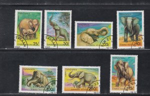 Tanzania # 792-798, Elephants, Used Set, 1/4 Cat.