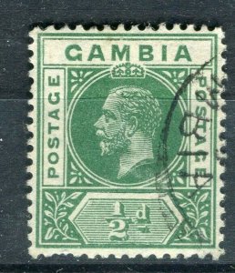 GAMBIA; 1912 early classic GV issue fine used 1/2d. value