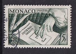 Monaco   #301   used 1953  first edition publication Edmond and Goncourt   5fr