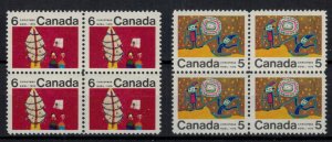 Canada 1970 UN522i and 524i - Christmas Centre Blocks - MNH