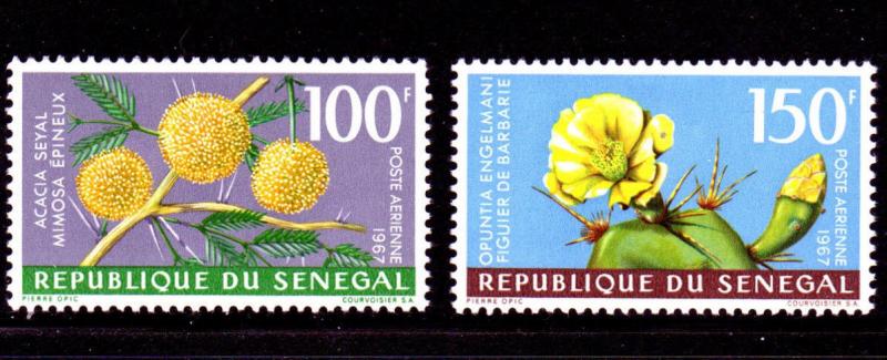 SENEGAL #C53-C54  1967  FLOWERS & BIRDS  MINT  VF NH  O.G