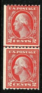 [FE]  US #488 Mint-NH 1916 Coil Line Pair Type III Rotary Perf 10 ...Ships Free