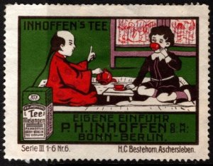 Vintage Germany Advertising Poster Stamp Inhoffen's Own Mélange Import Tea