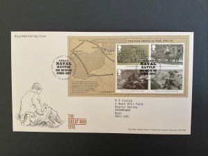 GB 2016 The Post Office at War M/sheet First Day Cover + Lyness, Stromness S/H/S