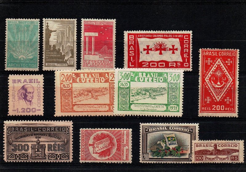 Brazil Assorted Commemoratives 1930s SC #Mixed CV $35 MLH
