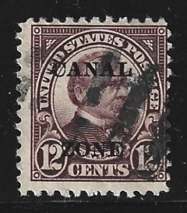 Canal Zone Scott #76 Used 12c Flat Top A O/P 2018 CV $30.00