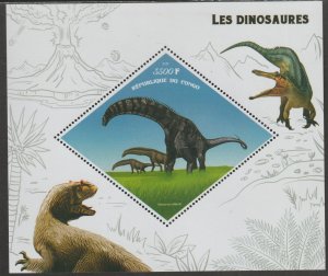 DINOSAURS  perf sheet containing one diamond shaped value mnh