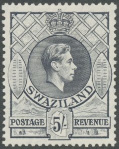 Swaziland 1938 5s grey Perf 13½x13 SG37 unused