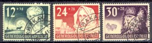 Poland Occupation Sc# NB5-NB7 Used 1940 Semi-Postals