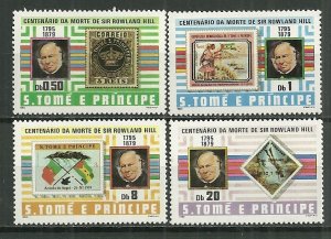 1980 St Thomas & Prince 573-6 Sir Rowland Hill C/S MNH SCV$8.80