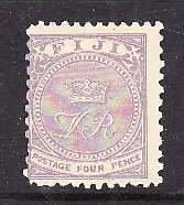 Fiji-Sc#42a- id9-unused hinged 4p mauve Crown & VR-1878-90-