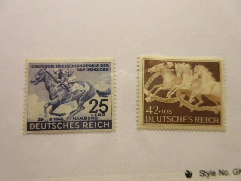 GERMANY  Scott  B204 & B205  HORSES  MINT NEVER HINGED  LotD  Cat $6.25