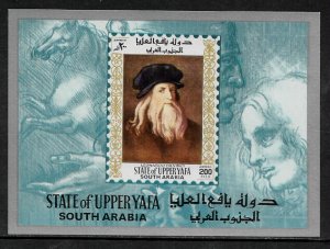 Aden, Upper Yafa Michel #Block4 MNH S/Sheet - Leonardo da Vinci Self Portrait