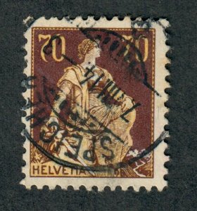 Switzerland #141 used single