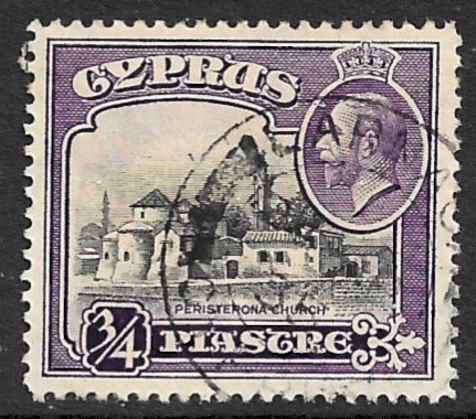 CYPRUS 1934 KGV 3/4pi PERISTERONA CHURCH Sc 127 VFU