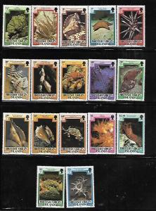 BRITISH VIRGIN ISLANDS,364-380, MNH, 1979 OR 1980 SEA LIFE