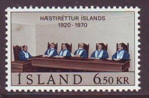 Iceland Sc 416 1970 Supreme Court stamp mint NH