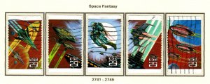 SC# 2741-45 - (29c) - Space Fantasy, set of 5 used singles in album