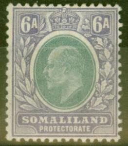 Somaliland 1911 6a Green & Violet SG51a Chalk Paper Fine Lightly Mtd Mint