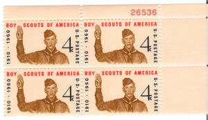 1145: Boy Scouts of America - Plate Block - MNH - 26536-UR