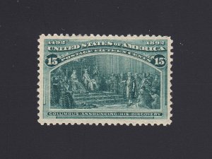 Scott #238 15c Columbian, Mint OG H - PF Certificate