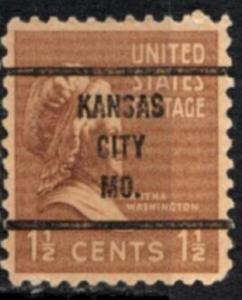 US Stamp #805x63 - Martha Washington Regular Issue 1938 w/ Precancel
