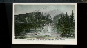 Cascade Mountain Alpine Gardens Banff, Alberta photo unused post card Canada