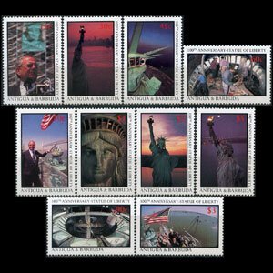 ANTIGUA 1987 - Scott# 1015-24 Liberty Statue Set of 10 NH