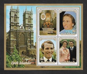 SE)1973 COOK ISLANDS, PRINCESS ANNE'S WEDDING COMMEMORATIVE, SS, MNH