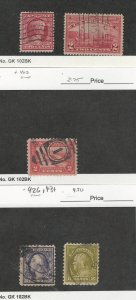 United States, Postage Stamp, #367, 372, 402, 426, 434 Used, 1909-15