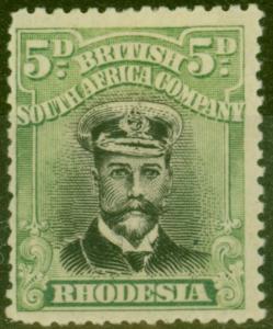 Rhodesia 1913 5d Black & Pale Green SG263 Die III Fine Mtd Mint