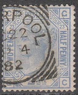 Great Britain #82 Plate 23  F-VF Used CV $32.50 (A16196)