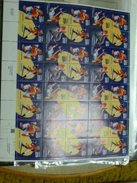 United States Scott #2750-2753 the 29 cent Circus sheet of 40 Mint NH