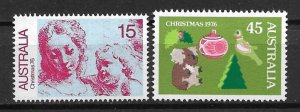 1976 Australia 649-50 Christmas MNH C/S of 2