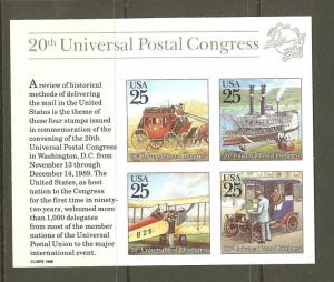 US Scott # 2438 MNH souvenir sheet - 20th UPU Congress MNH