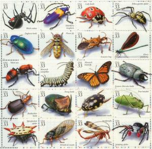 1999 sheet Insects and Spiders Sc# 3351