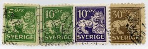 Sweden, Scott #126-9, Used