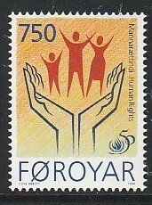 1998 Faroe Islands - Sc 338 - MNH VF - 1 single - UN Declaration of Human Rights