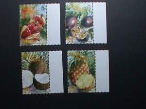 PITCAIRN ISLANDS-2001 SC#535-8-COLORFUL BEAUTIFUL LOVELY-TROPICAL FRUITS -MNH-