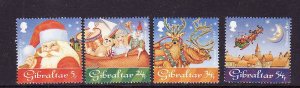 Gibraltar-Sc#698-701- id3-unused NH set-Christmas-1995-