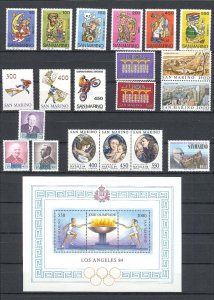 1984 - SAN MARINO - Complete year set - Scott #1060-1080 - MNH**