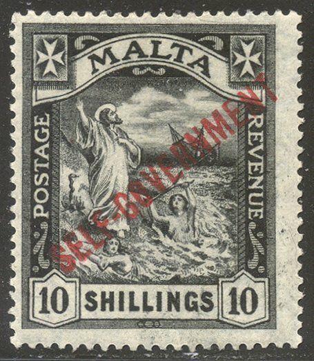 MALTA #93 Mint - 1922 10sh Black