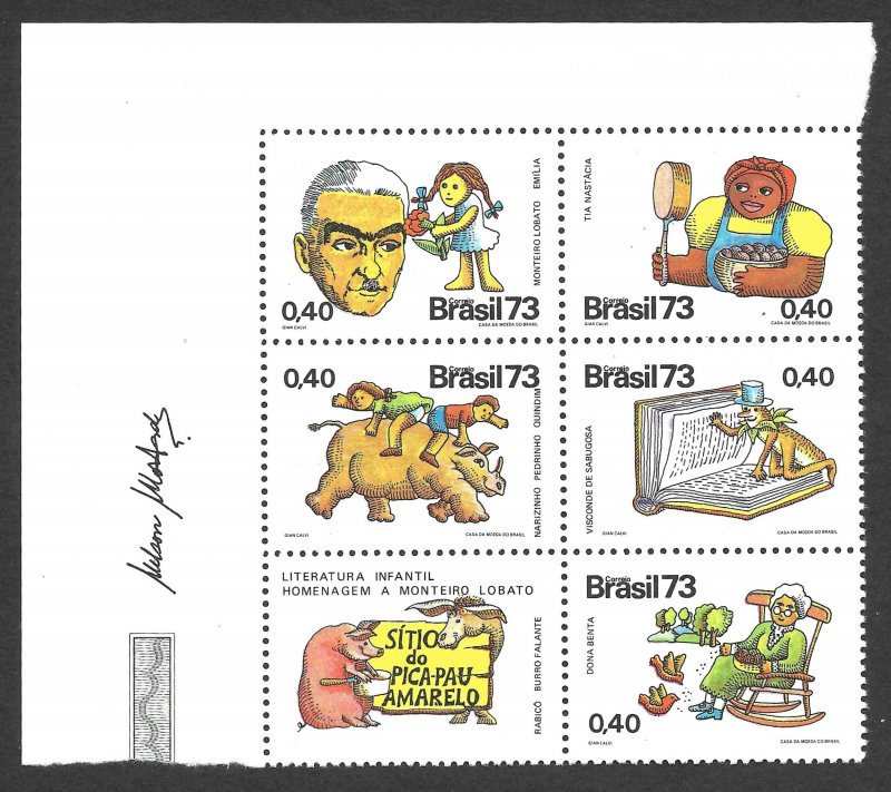 Doyle's_Stamps: 1973 Brazilian Children's Book Author Block