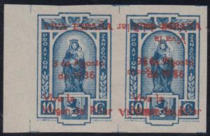 SPAIN 1936 CIVIL WAR ZARAGOZA Galvez Unlisted PAIR, ONE DOUBLE OVPT, ONE INVTD 