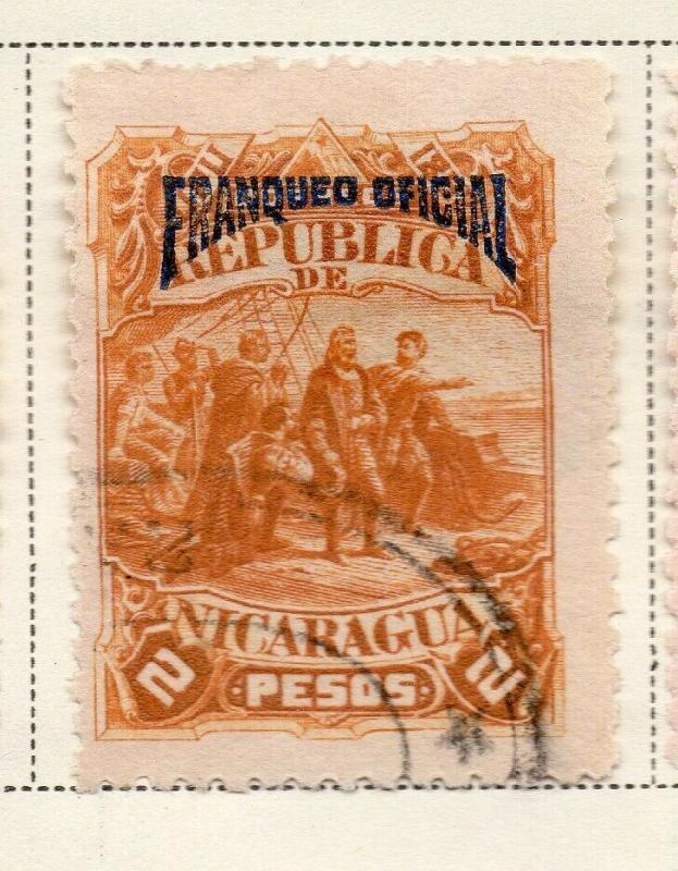 Nicaragua 1892 Early Issue Fine Used 2P. Official Optd 323713