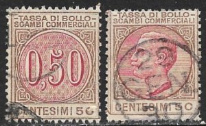 ITALY 1924 50+50c Tassa Di Bollo Scambi Commerciali Stamp Duty Revenue R50 Used