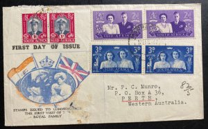 1947 Karreedouw South Africa First Day Cover FDC To Perth Australia Royal Visit