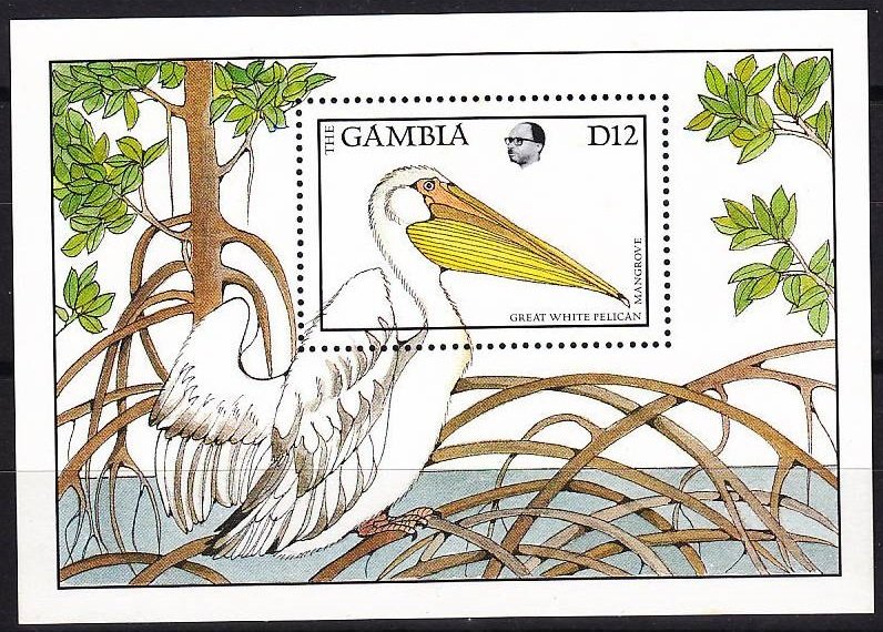 1988 Gambia 748/B44 Flora and fauna /Pelican