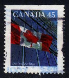 Canada #1361 Flag and Building; Used (0.25)